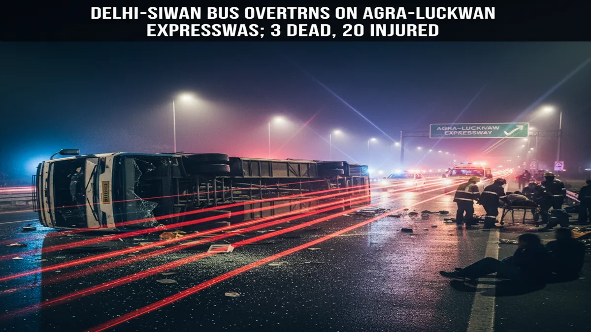 delhi-siwan-bus-accident-agra-lucknow-expressway-three-killed-20-injured