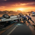 कंचनपुर-गोरयाघाट मार्ग | कुत्ते को बचाने में बड़ा हादसा: अनियंत्रित कार गड्ढे में पलटी, चालक गंभीर रूप से घायल