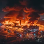 गोरखपुर | गीडा की ब्रान ऑयल फैक्ट्री में भीषण आग : चौदह घंटे बाद भी लपटें अनियंत्रित, प्रशासन ने पूरा इलाका कराया खाली