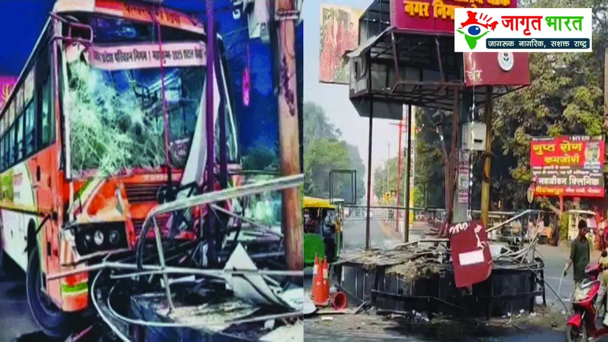 gorakhpur-bus-accident-university-chowk-15-passengers-injured