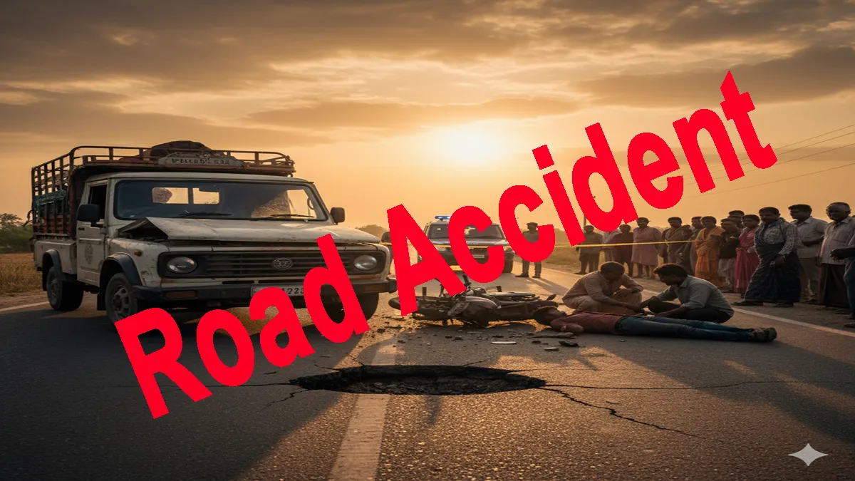 pickup-accident-three-bike-riders-injured-in-kushinagar