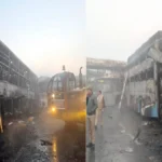 यमुना एक्सप्रेस-वे पर भीषण हादसा: 12 बसों की टक्कर के बाद लगी आग, 8 बसें जलकर राख; 13 की दर्दनाक मौत, 100 से अधिक घायल