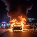 आगरा में भीषण हादसा: चलती कार बनी आग का गोला, सेंट्रल लॉक में फंसे LIC एजेंट की जिंदा जलकर मौत