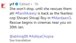 mardani-3-release-date-30-january